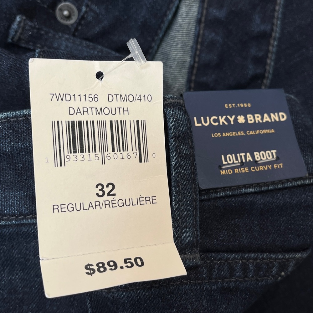 Lucky Brand Lolita Boot Cut Mid Rise Curvy Fit Jeans Dark Blue Size 14/32 - Picture 5 of 6